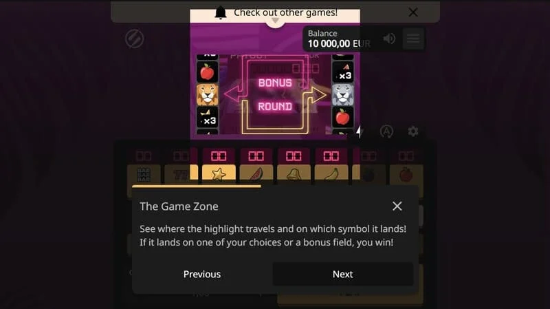 „Lion Zama Fruits Bonus Spins“ – Scatter simbolių surinkimas ir specialaus režimo suveikimas